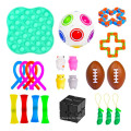 Дети против стресса футбол Squishy Toy Silicone Stress Stress Sensory Toys Autism Push Pop Fidget Toys набор